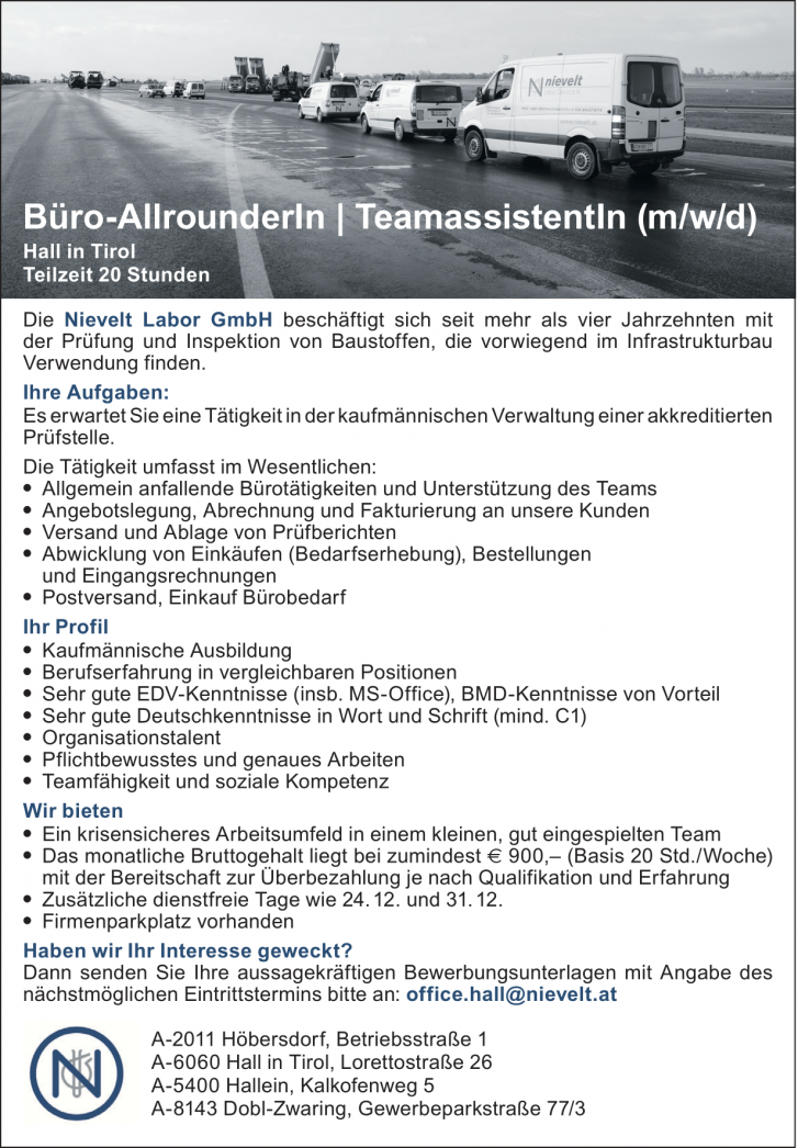 Büro-AllrounderIn | TeamassistentIn (m/w/d)
