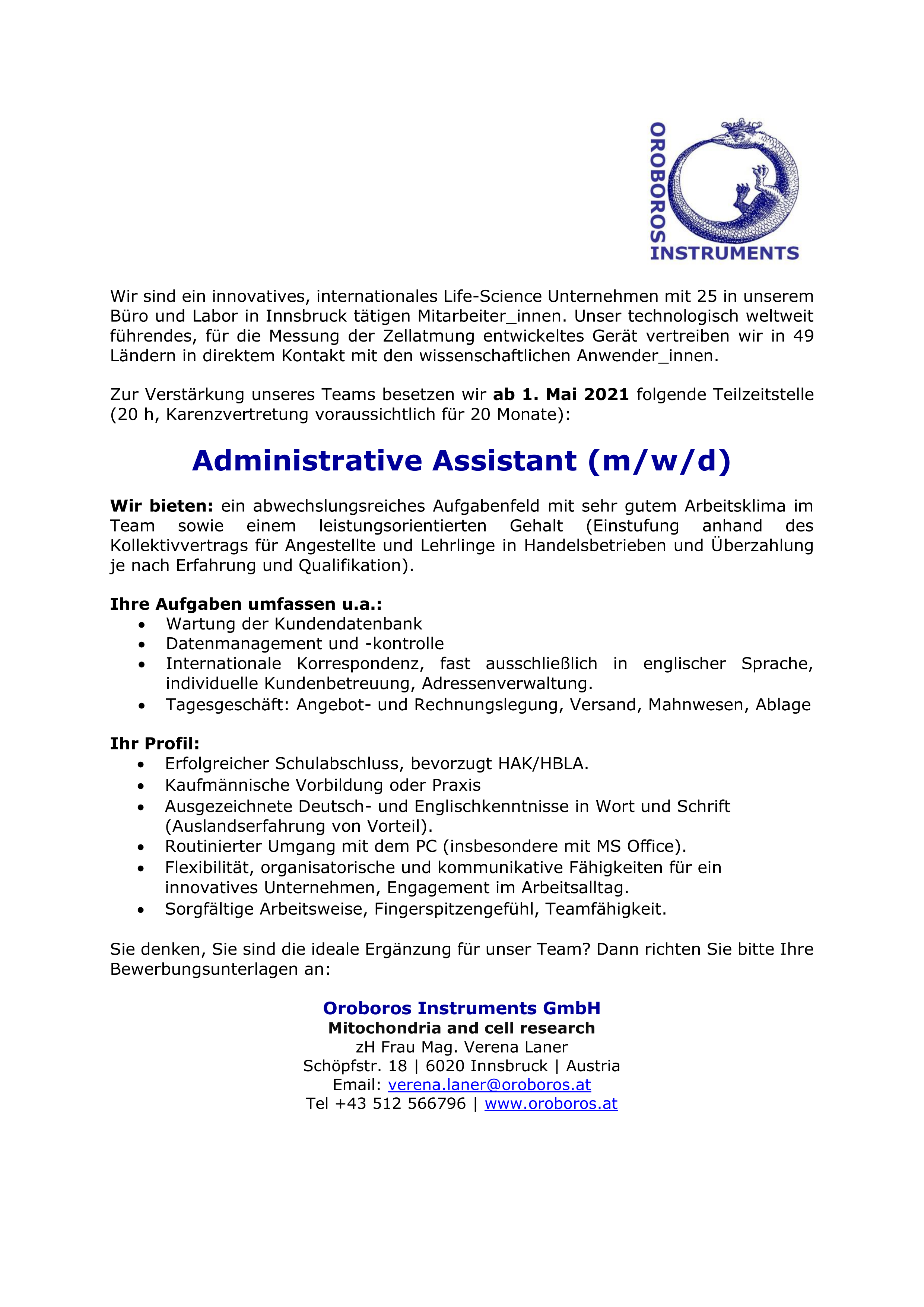 Administrative Assistant (m/w/d)Administrative Assistant (m/w/d)
