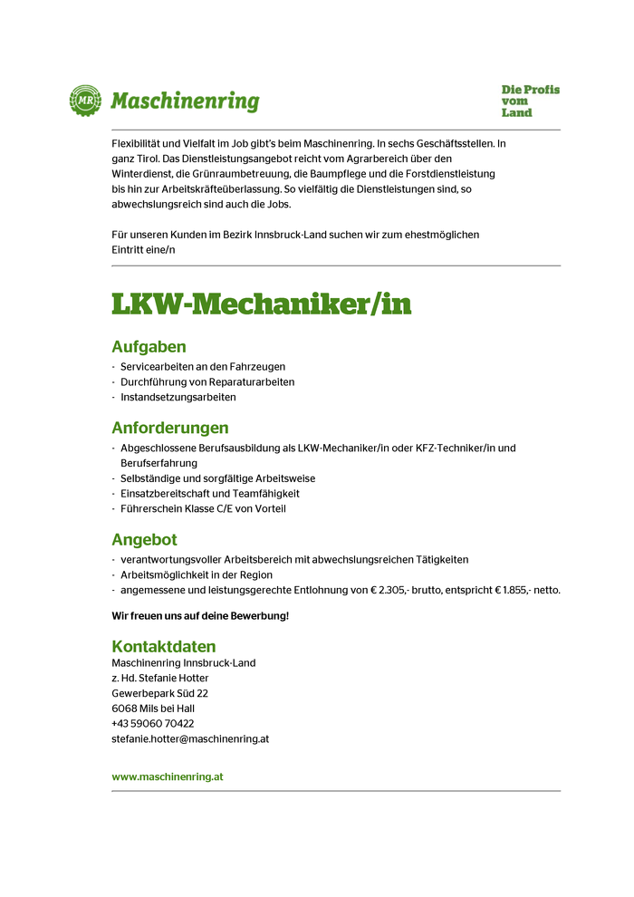 LKW-Mechaniker/in