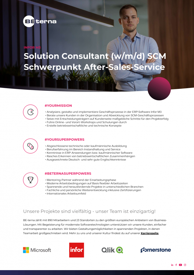 Solution Consultant (w/m/d),  SCM, Schwerpunkt After-Sales-Service & Maintenance