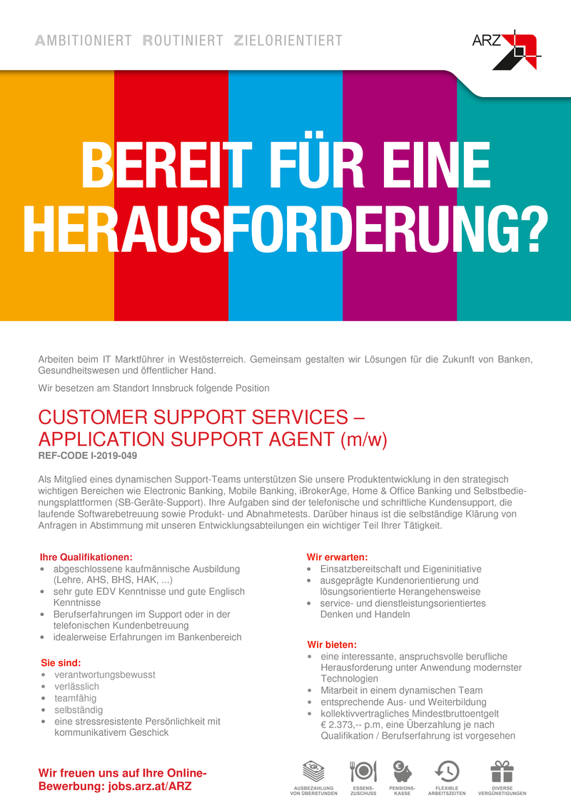 CUSTOMER SUPPORT SERVICES - APPLICATION SUPPORT AGENT (m/w)