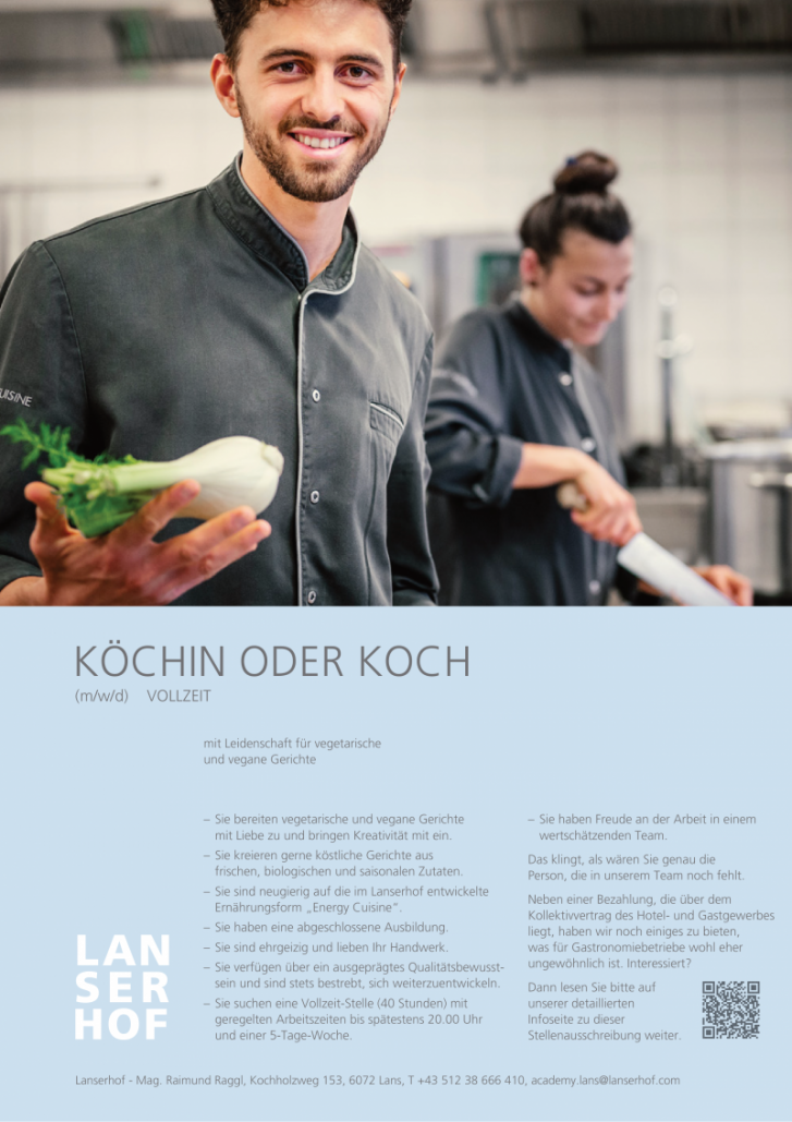 Köchin/ Koch im Gesundheitsresort Lanserhof (m/w/d) 