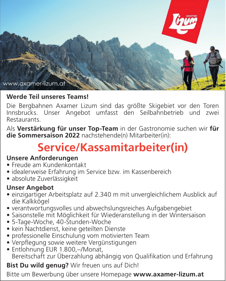 Service/Kassamitarbeiter(in)