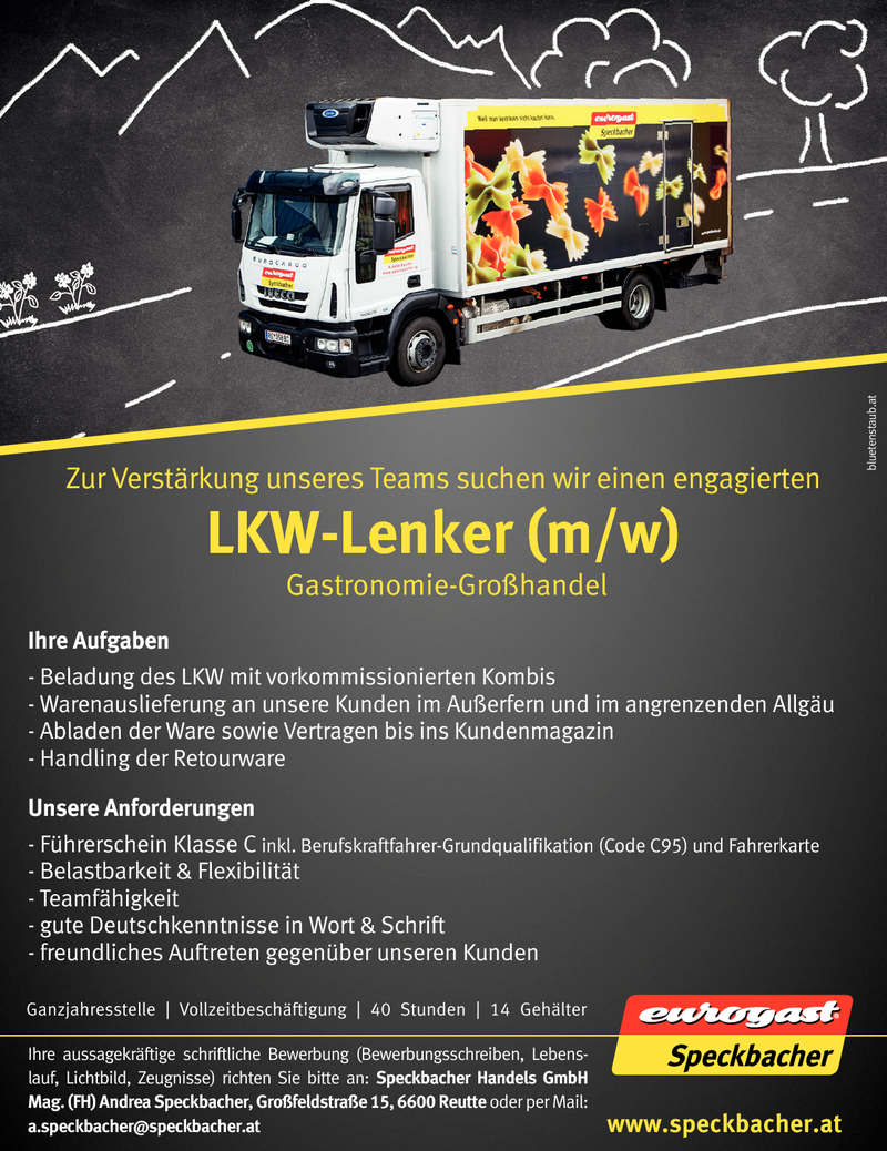 LKW-Lenker (m/w) Gastronomie-Großhandel