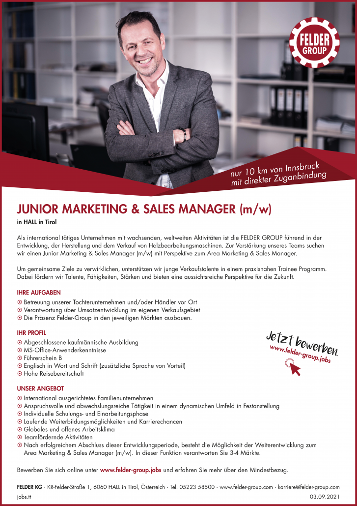 Junior Marketing & Sales Manager (m/w)