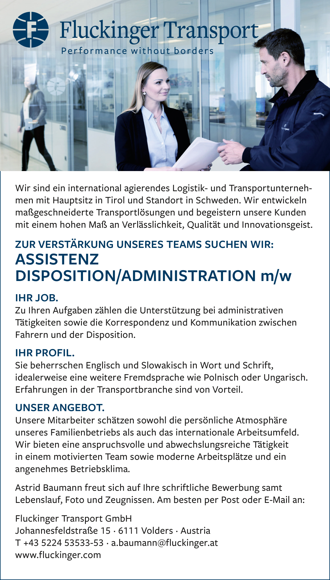 ASSISTENZ DISPOSITION/ADMINISTRATION m/w