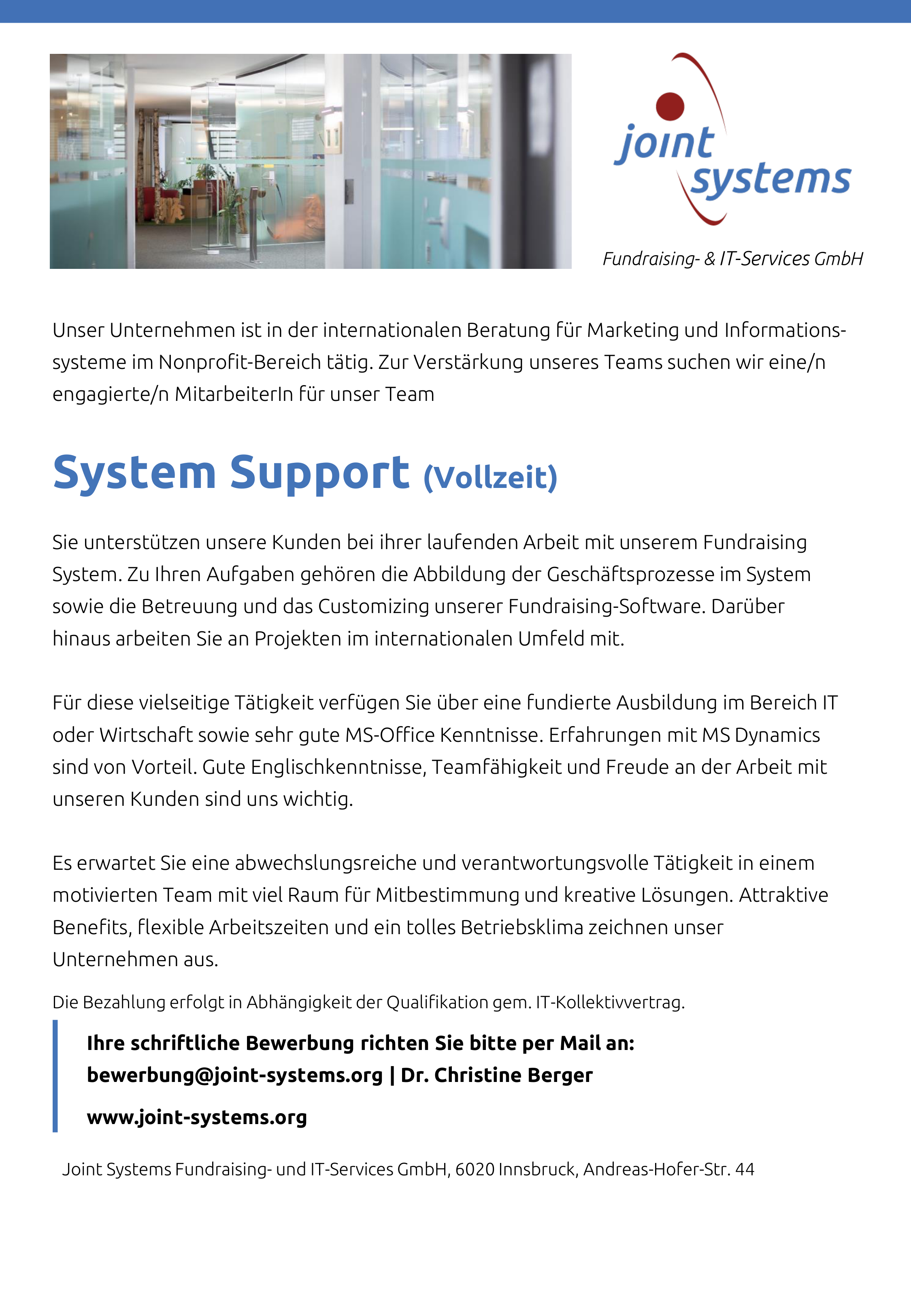 System Support (Vollzeit)