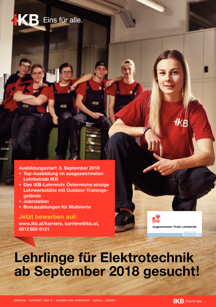Lehre ElektrotechnikerIn - 1 Lehrplatz für Herbst frei!