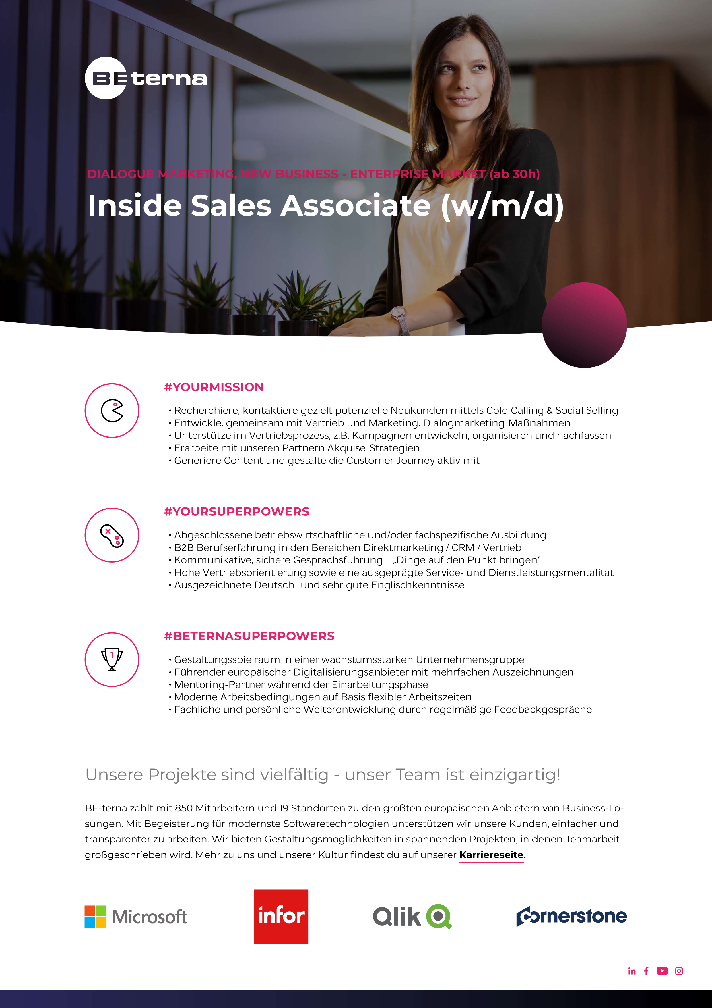 Inside Sales Mitarbeiter (w/m/d) New Business, Enterprise Market (ab 30 h) 