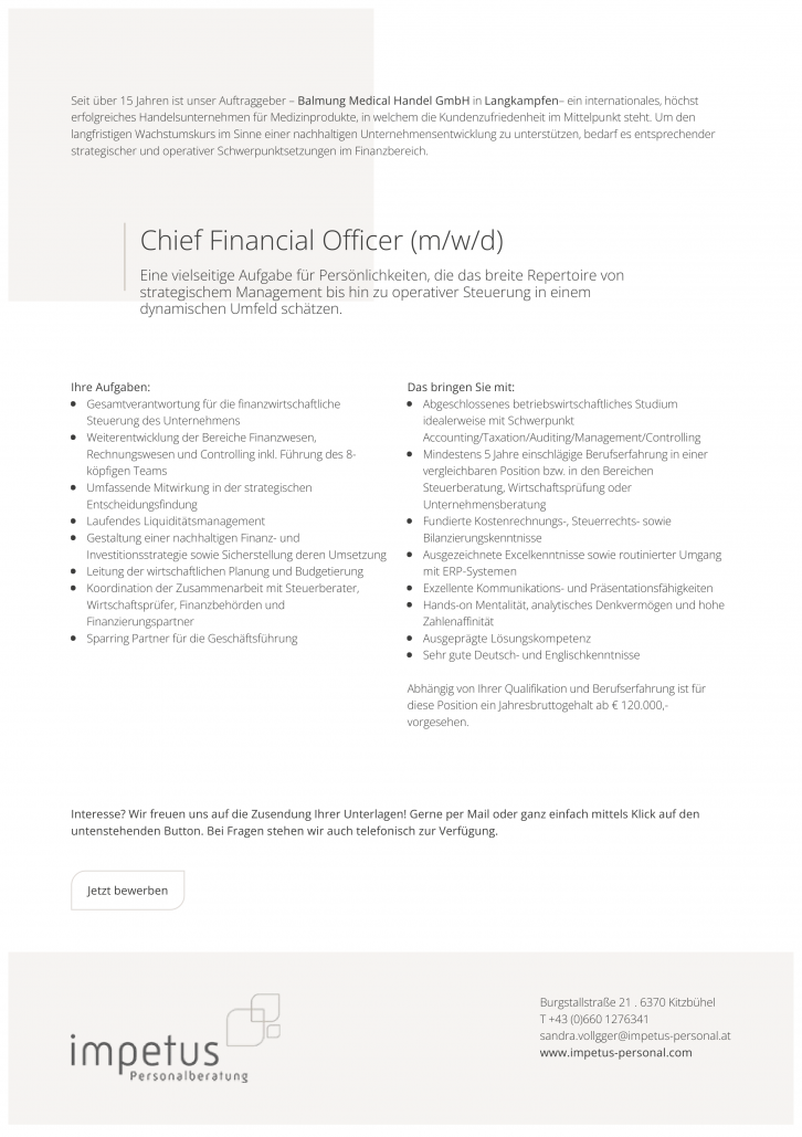 Chief Financial Officer (m/w/d)