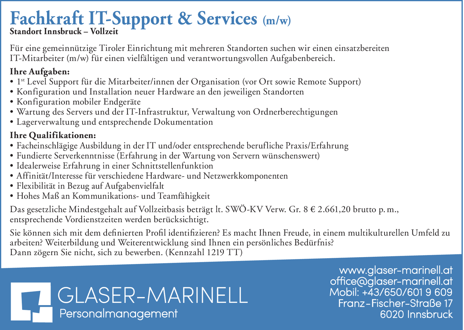 Fachkraft IT-Support Services m/w 