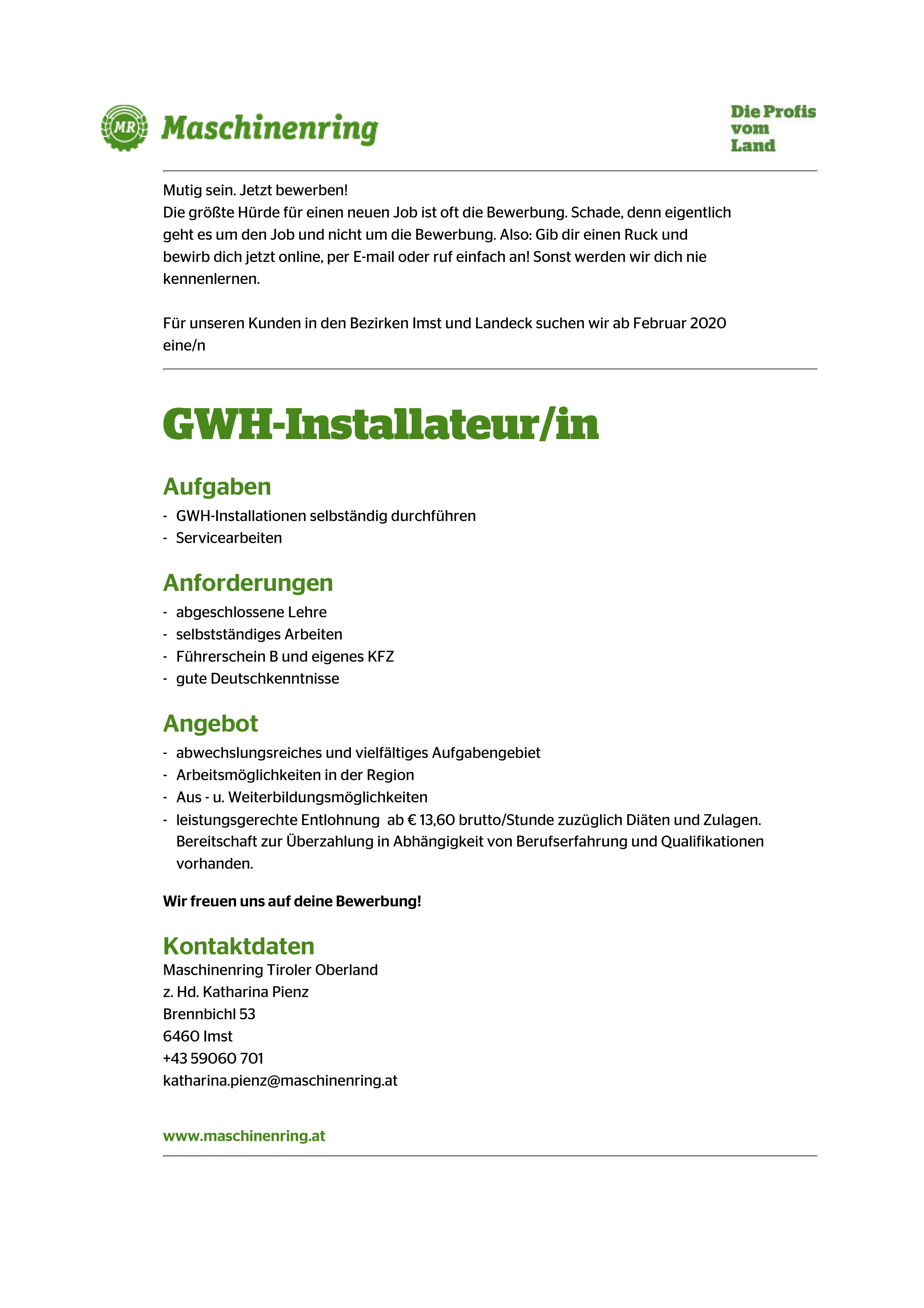 GWH-Installateur/in