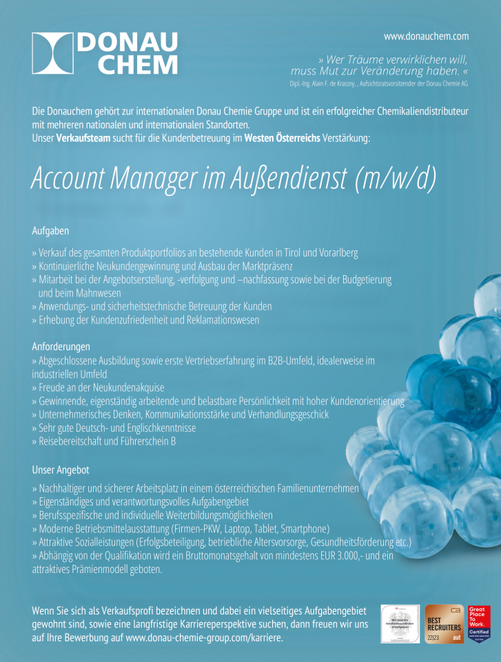 Key Account Manager im Außendienst (m/w/d)